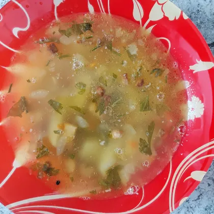 Вкусный гороховый суп со шкварками