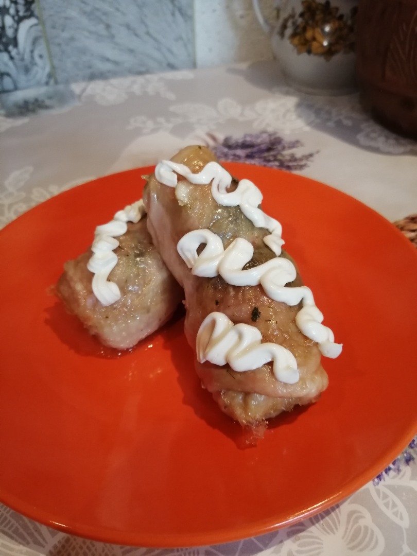 Грибные  биточки в куриной обёртке