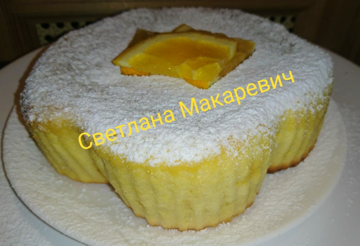Рецепт: Постный пирог с апельсинами - в мультиварке