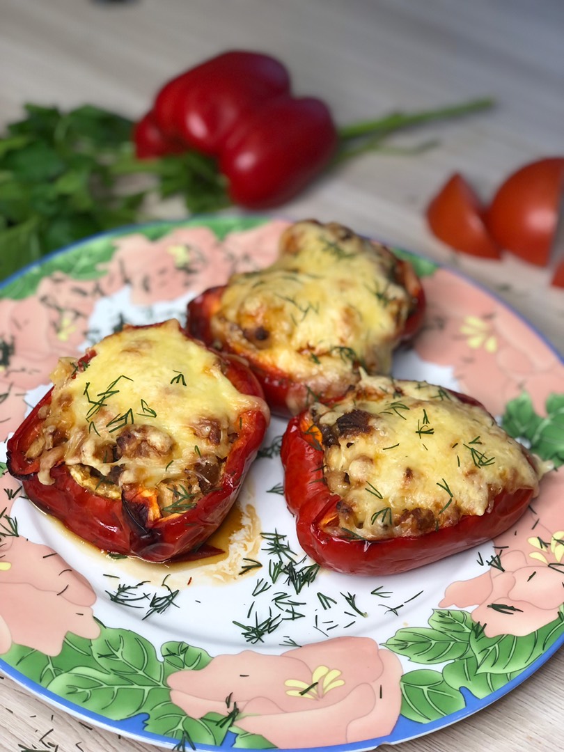 Рецепт перца, фаршированного не рисом и мясом, а овощами