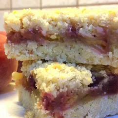 Крамбл пирог с персиками. Peach Crumble Bars Рассыпчатый пирог с персиками