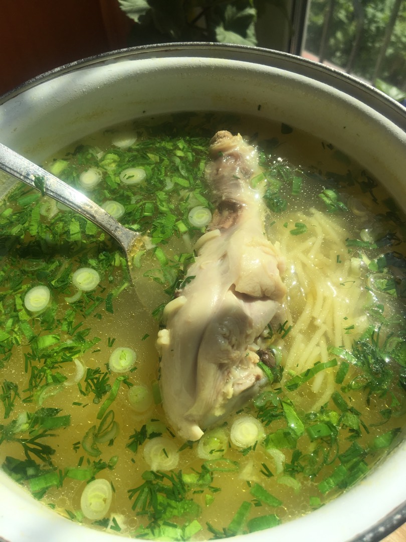 Вкусный куриный суп с топленым маслом