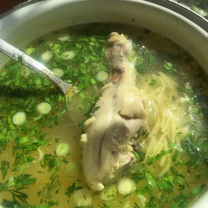 Вкусный куриный суп с топленым маслом