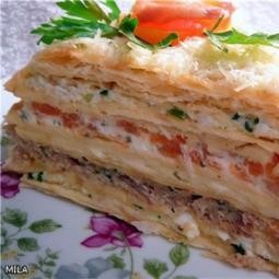 Закусочный торт «Наполеон» из готовых коржей — рецепт с фото пошагово