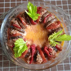 Баклажаны с котлетами