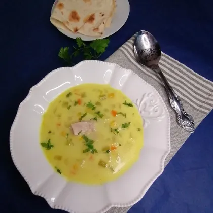 Сырный суп с кукурузой