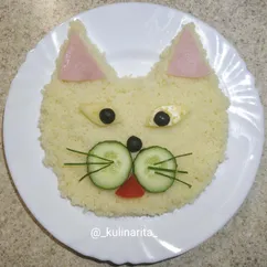 Мордочка кота из кускуса