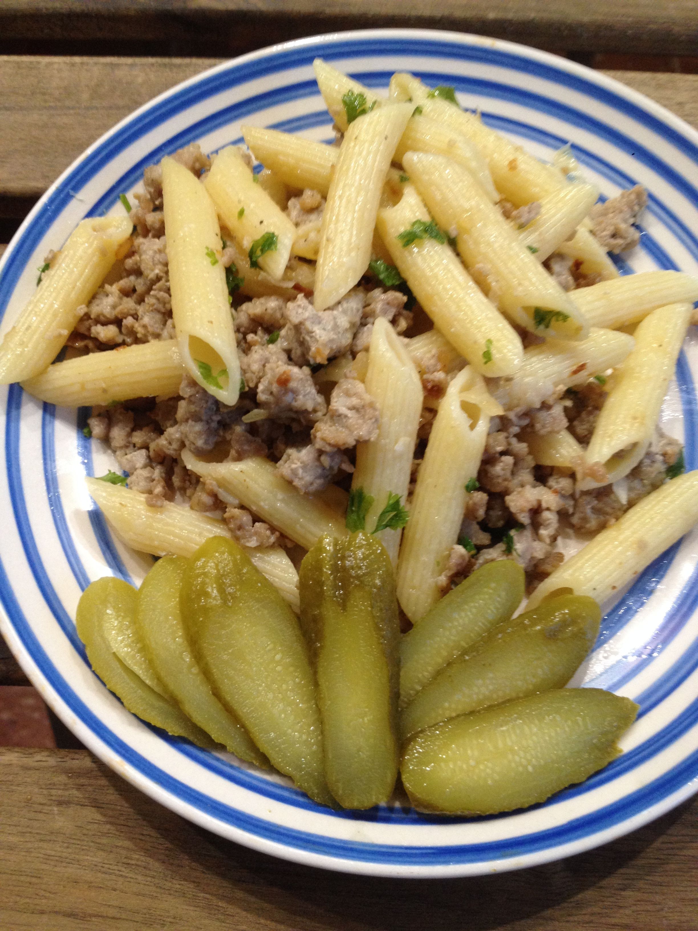 Макароны по флотски с желудками куриными