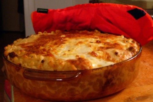 Рисовая запеканка с луковым соусом и пшеном
