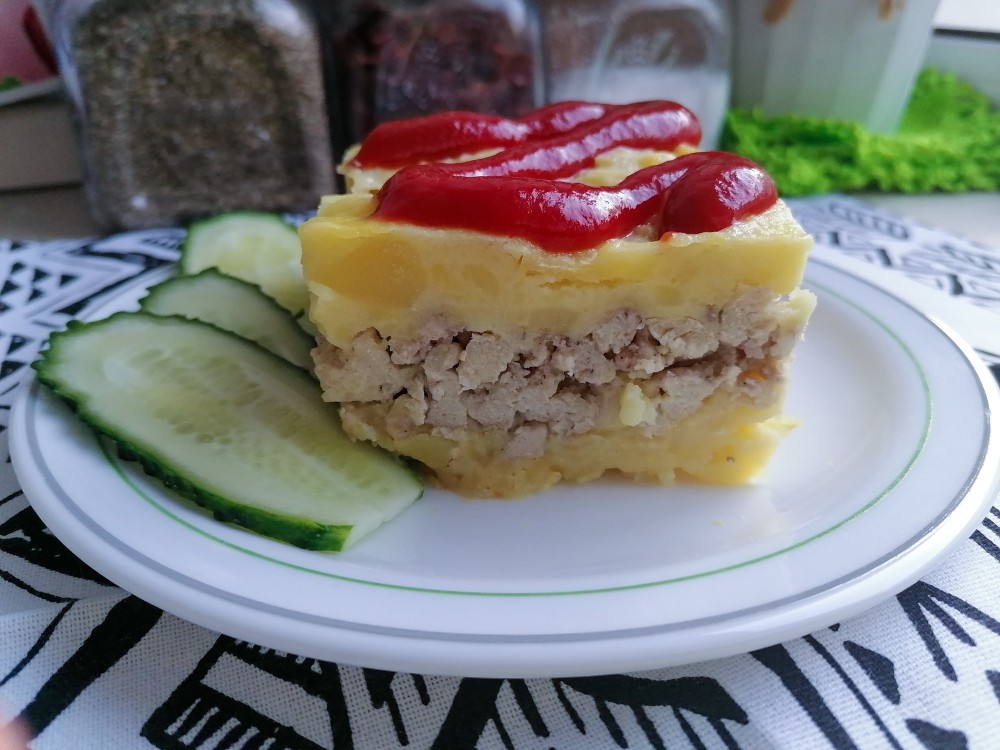 Картофельная запеканка с куриной печенью