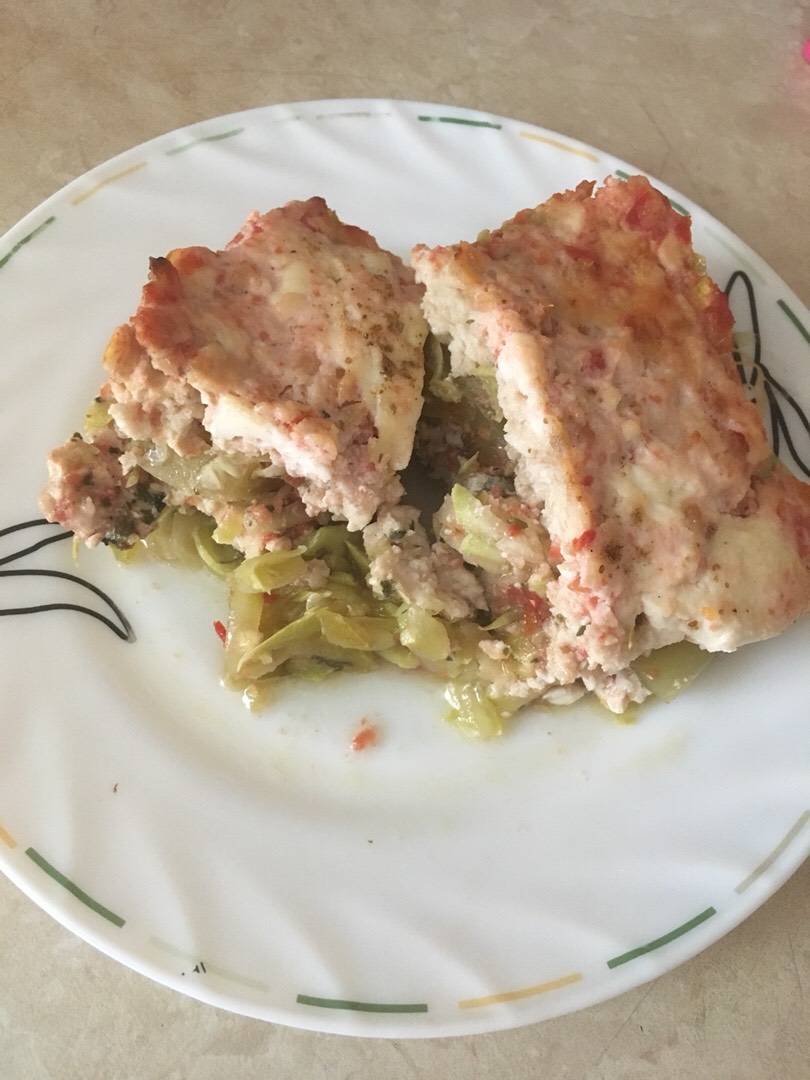 Запеканка с фаршем и кабачком