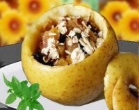 Запеченные яблоки с овсянкой и сухофруктами на завтрак