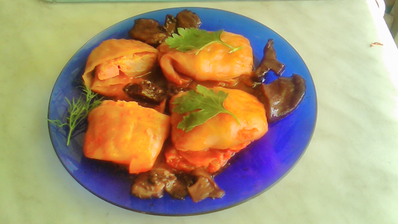 Рецепт: Китайское жаркое из курицы с грибами подосиновиками и свинушками - острое