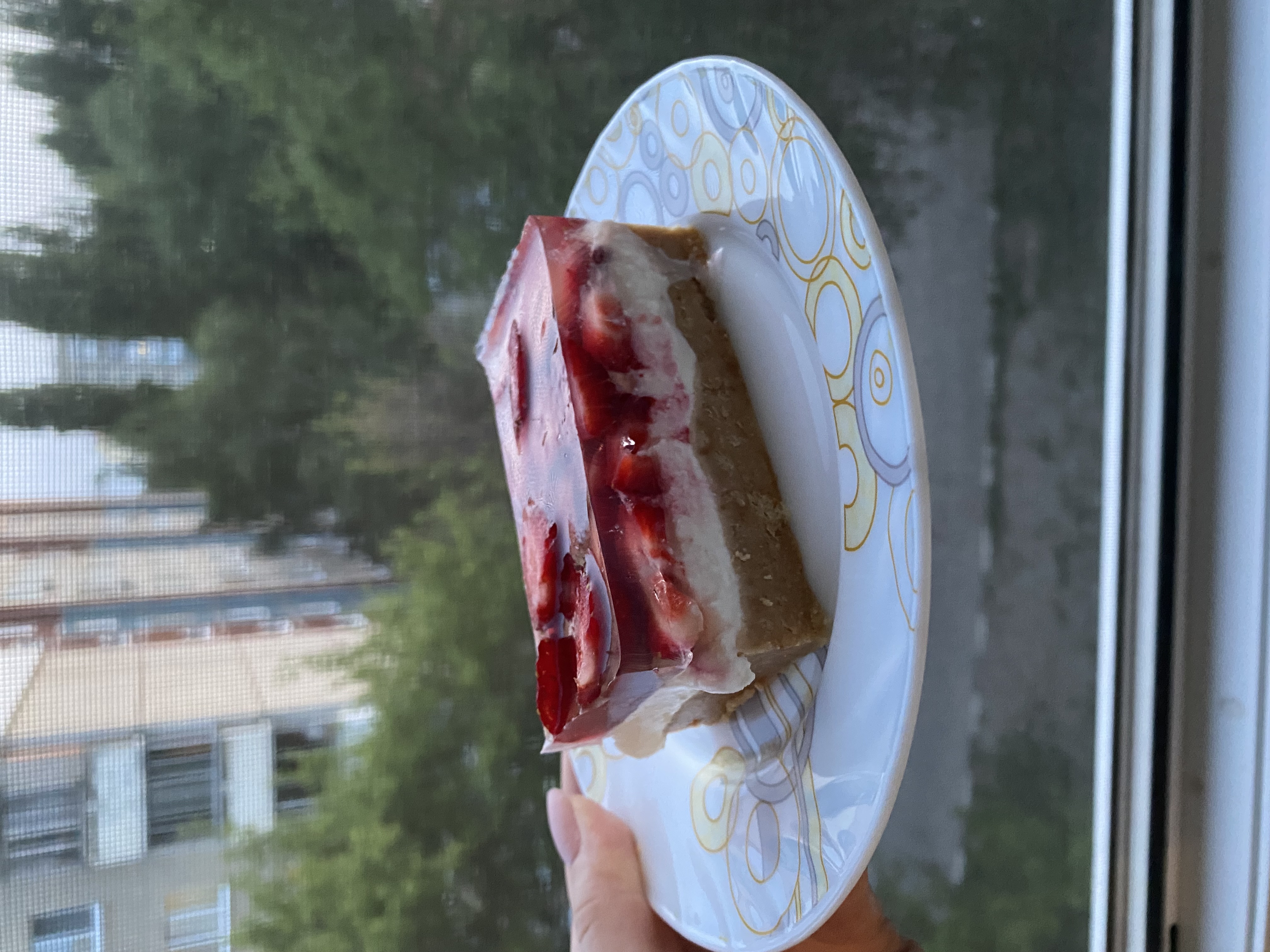 Клубничный чизкейк с творогом без выпечки