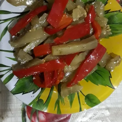 Маринованные баклажаны с красным болгарским перцем