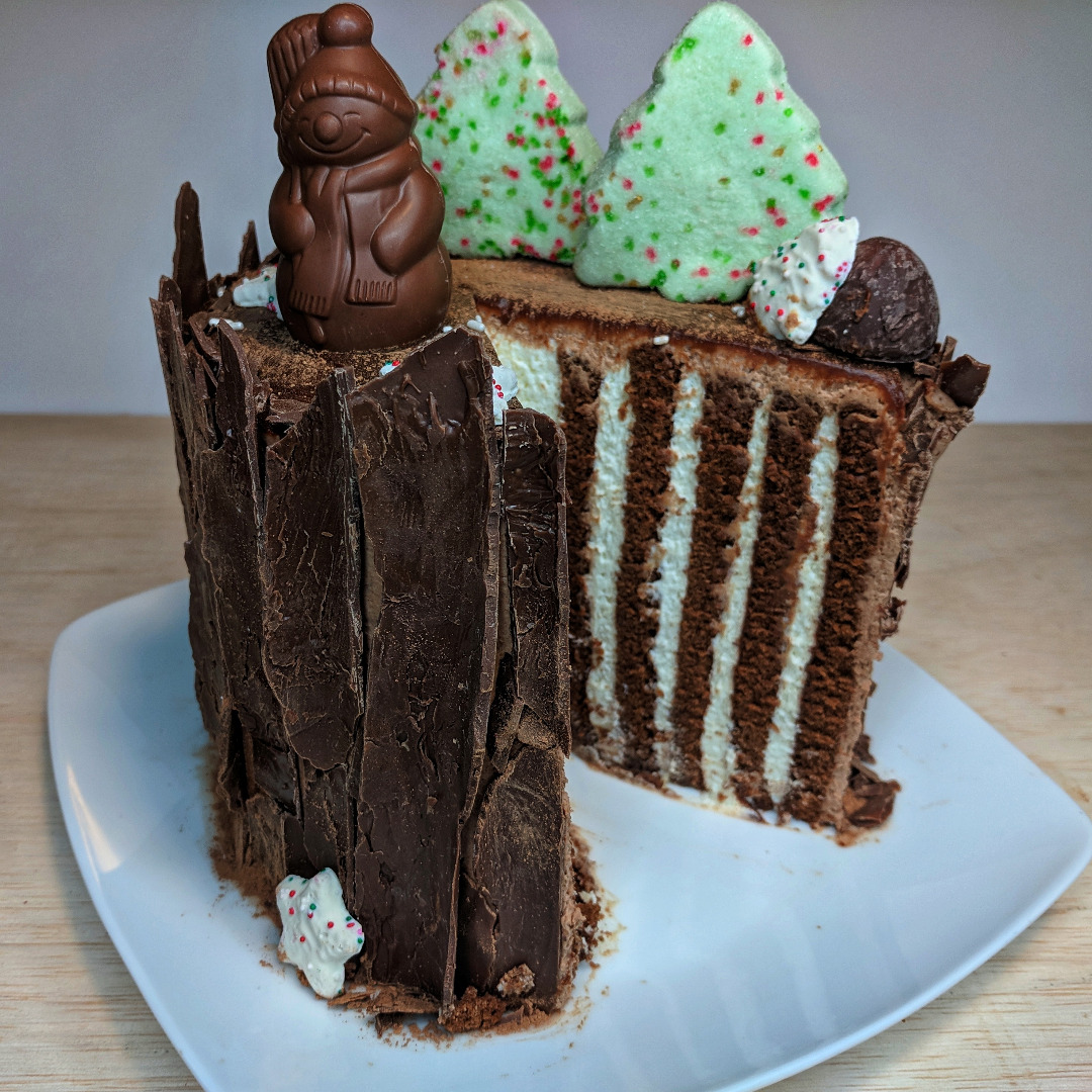 Шоколадный торт с вертикальными коржами