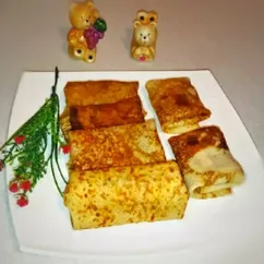 Блинчики с ветчиной/колбасой и сыром, к новому году