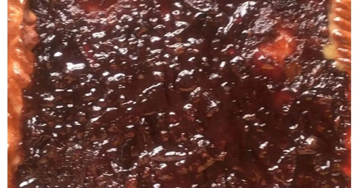 Открытый сладкий пирог с вареньем из брусники с яблоком - рецепт автора ...