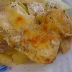 Запеканка из картофеля и кабачка с фаршем🥔