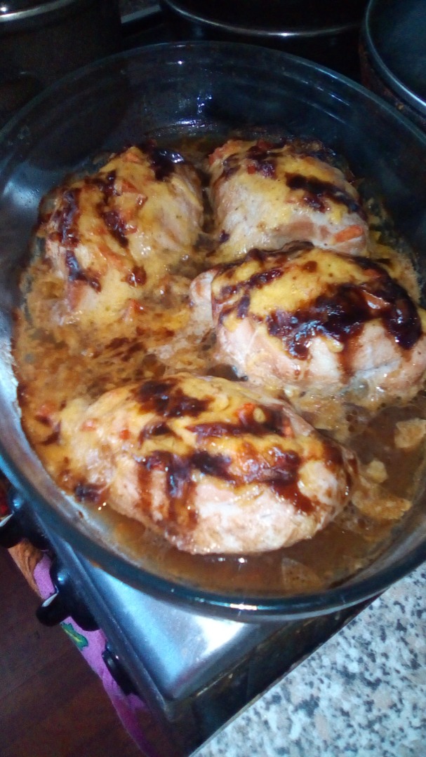 Кармашки из куриной грудки под соусом Терияки
