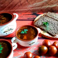 Суп из белых грибов с фасолью 🥣🍞