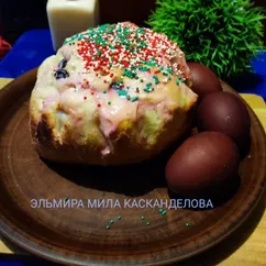 Кулич творожный на минеральной газированной воде 