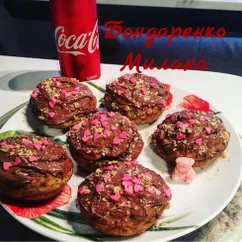 «Банановые булочки из овсяных 🍪🍪🍪🍪хлопьев, с арахисовой пастой и кондитерской присыпкой»ПП😱🤗🍌