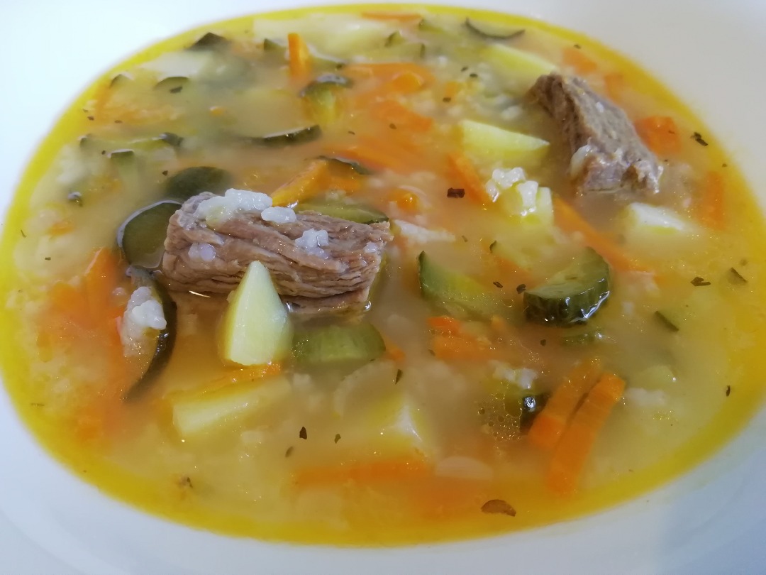 Суп с рисом, картофелем и мясом - рецепт с фото пошагово