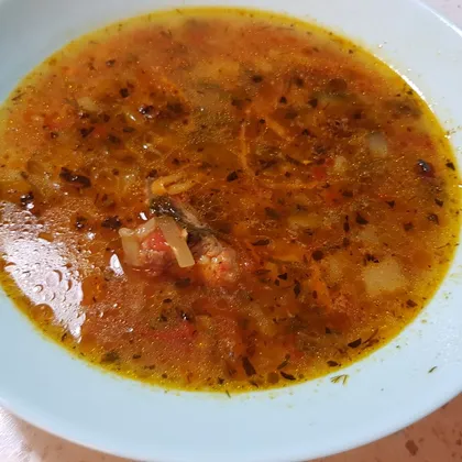 Суп Солянка из свежих огурцов со специями