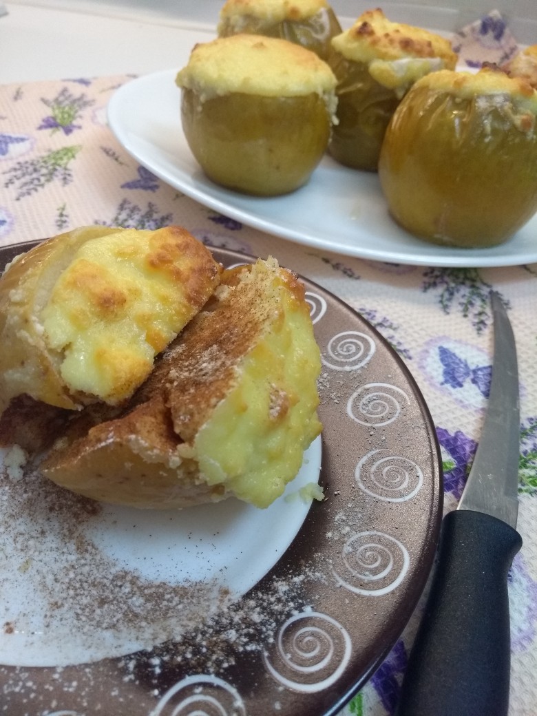 Печенье яблоки с творожной начинкой