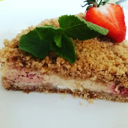 Пирог творожный с клубникой!🍓🍓🍓 #кулинарныймарафон