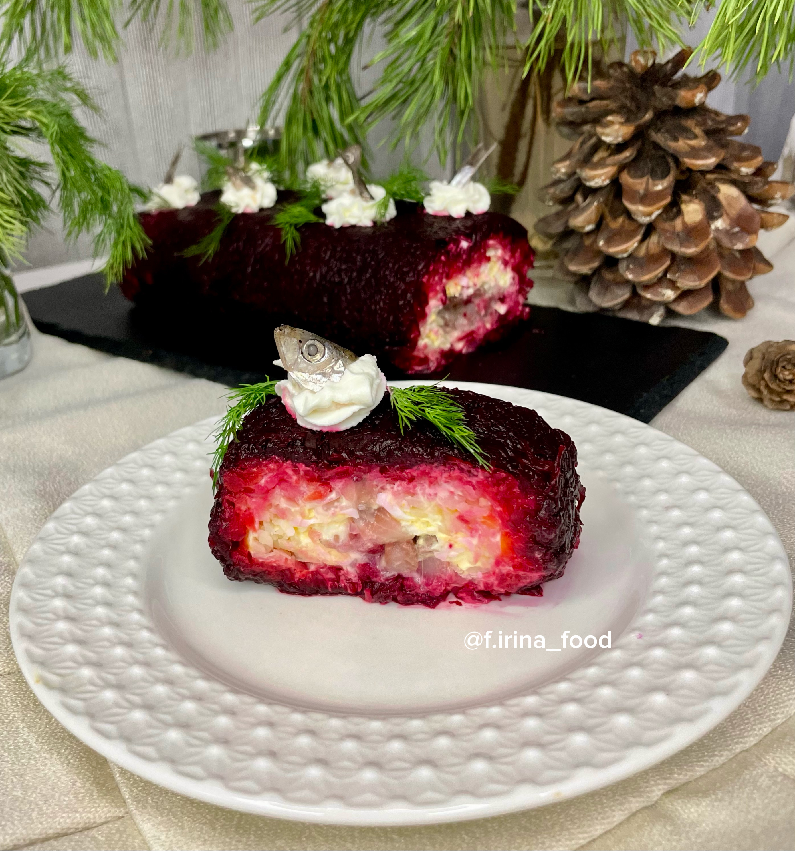 Салат-рулет Сельдь в шубе