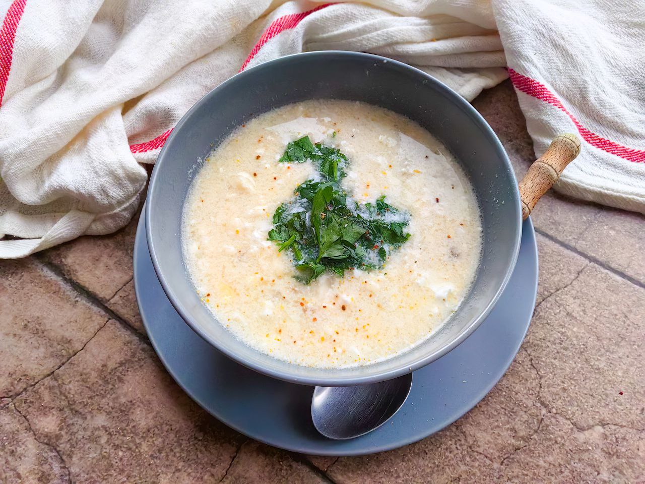 Швейцарский куриный суп с сыром