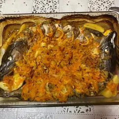 Запечённая щука с картошкой😋😋