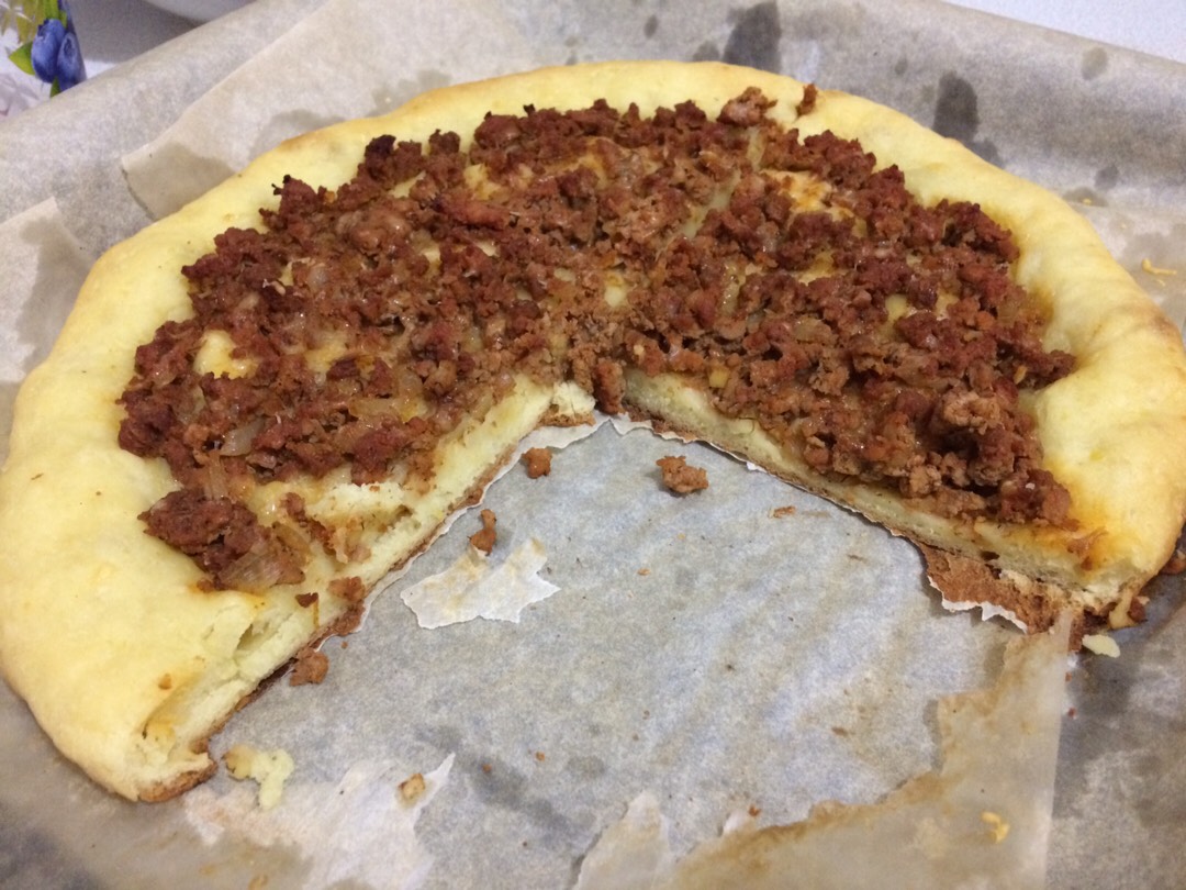 Пицца с фаршем на картофельном тесте