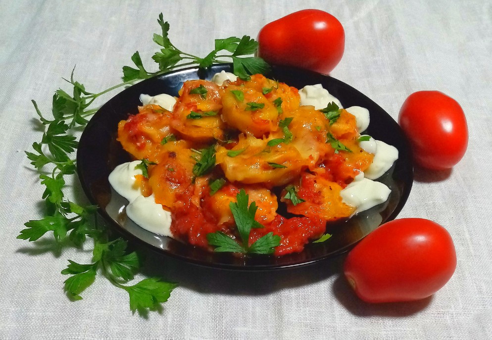 🍅Пельмени в духовке с помидорами и сыром