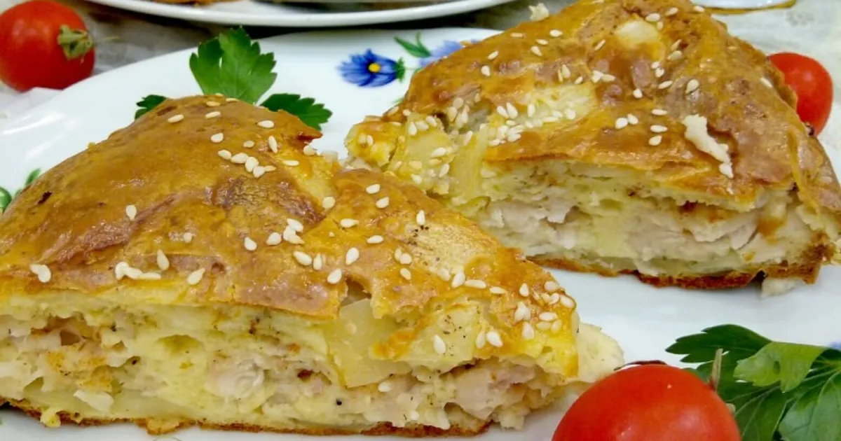 Заливной пирог с курицей и грибами пошаговый рецепт с фото