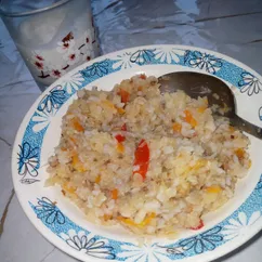 Гречка с маринованной капустой Провансаль на сковороде