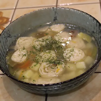 Суп с сырными клецками