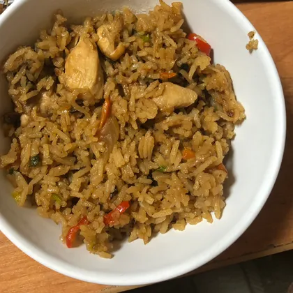 Рис с курицей в Азиатском стиле