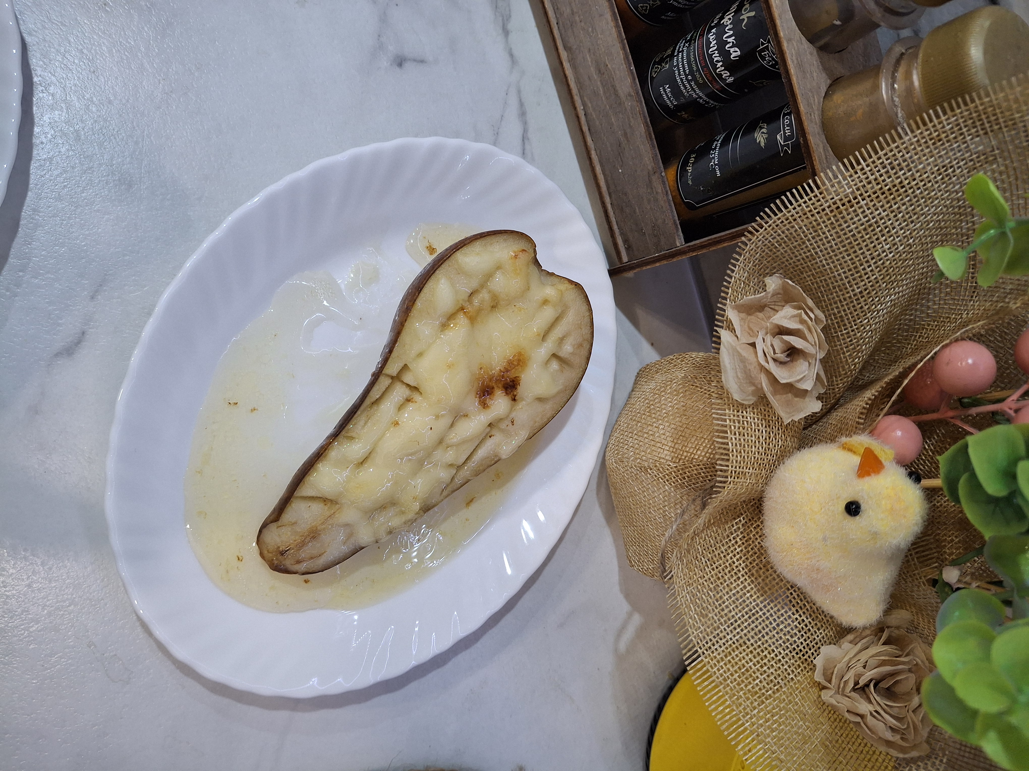 Груша запечённая с сыром и мёдом 
