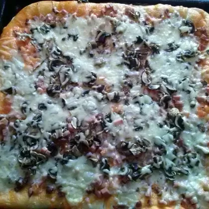 Домашняя наивкуснейшая пицца с грибами #кулинарныймарафон