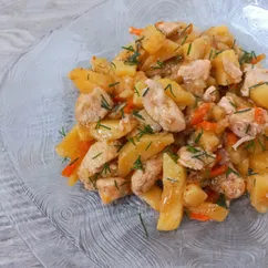 Овощное рагу с курицей