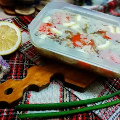 Холодец со свининой, курицей и лимоном🍲🍗🥩🍖🥕🍋