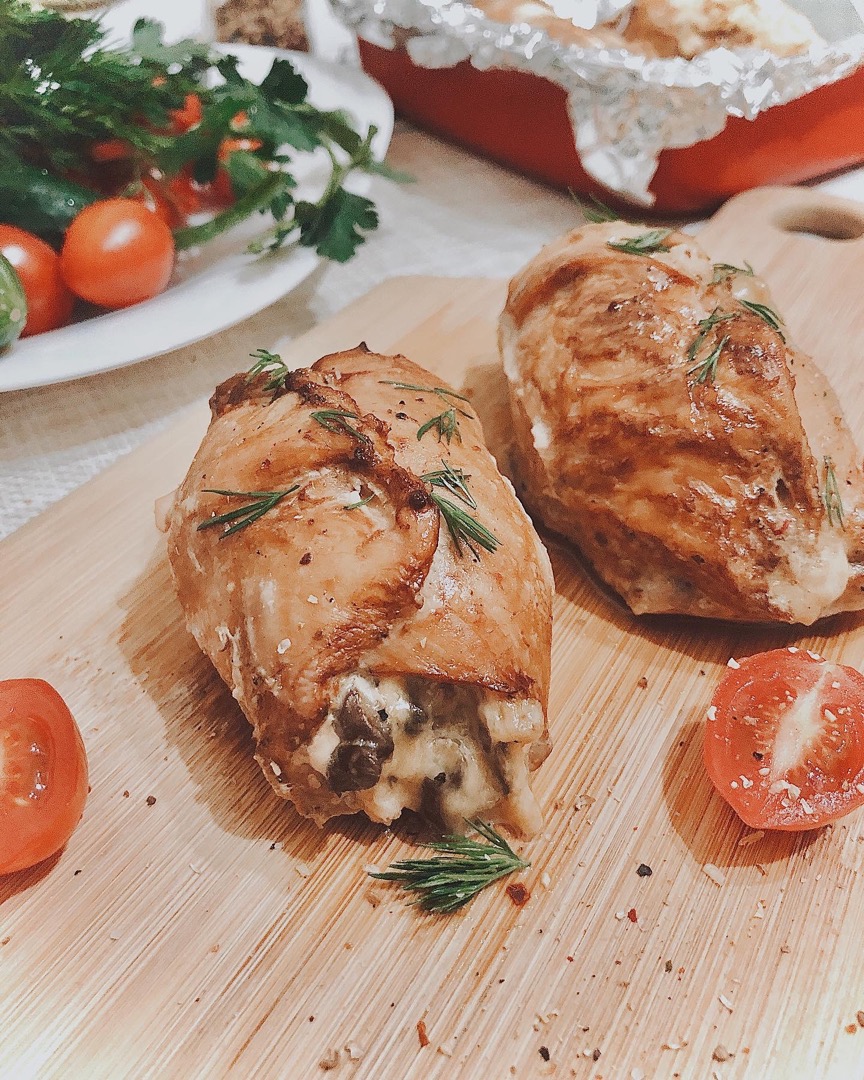 Куриные рулетики с грибами и сыром😋😍