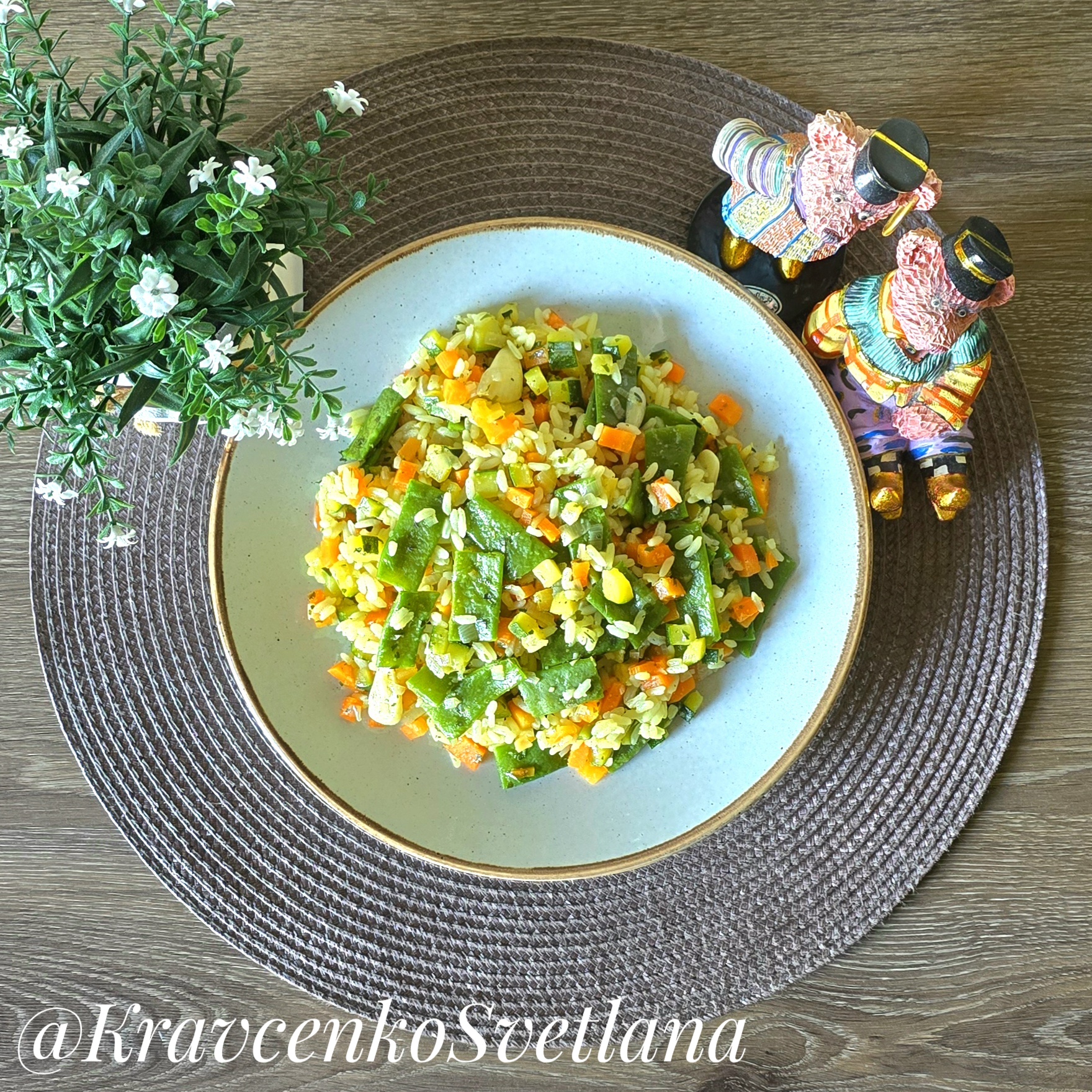 Рис с кабачком и овощами