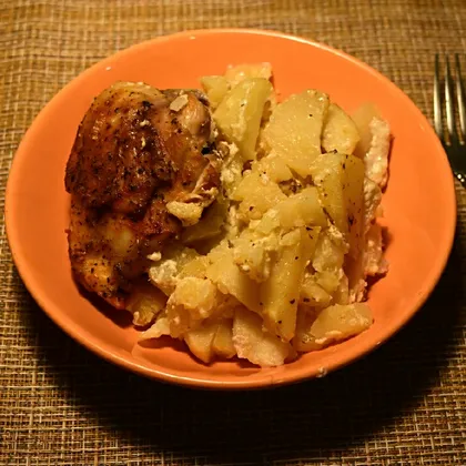 Окорочка с картошкой в рукаве в духовке
