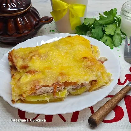 Картофель "под шубой" с фаршем