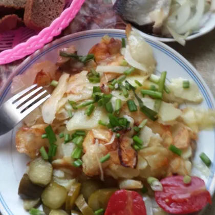 Жаренная на сале картошечка - быстрый и вкусный обед
