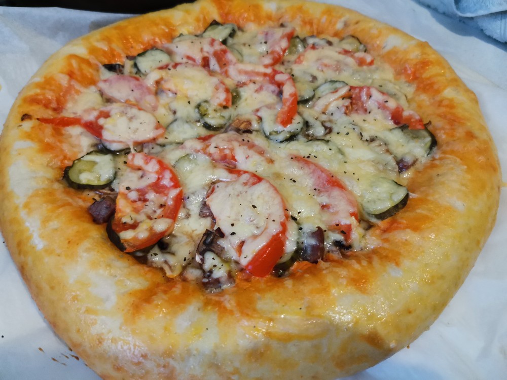 Быстрая и вкусная пицца рецепт без дрожжей на кефире в духовке